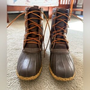 L.L. Bean Brown Winter Boots- flannel lined